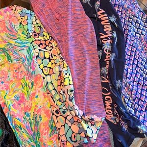 Lilly Pulitzer Vibrant Multi-Print Leggings in Neon Pink, Blue and Coral